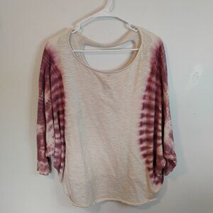 Earthbound trading co. boho hippie tie dye cut out oversized top women's size SM